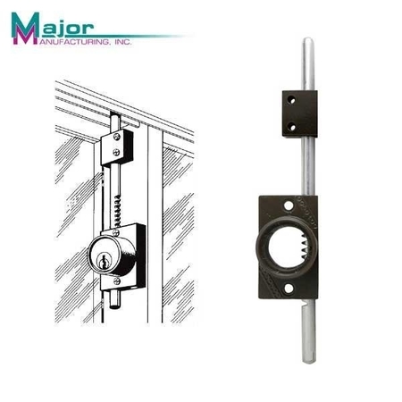 MAJOR MANUFACTURING MajorThe Octopod - 9" Lock Bar - Less Cylinder - for Sliding Patio Doors and Windows In Duro Finish MJR-5002-1-9D